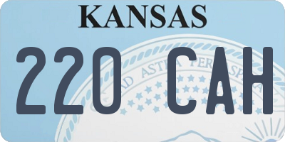 KS license plate 220CAH