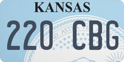 KS license plate 220CBG