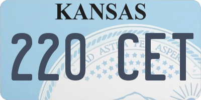 KS license plate 220CET