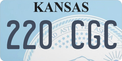 KS license plate 220CGC