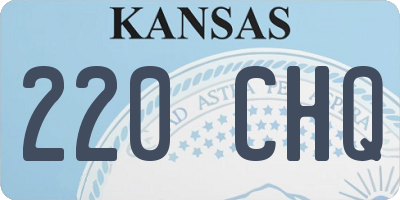 KS license plate 220CHQ