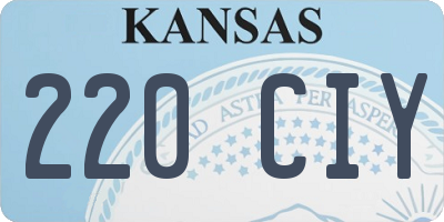 KS license plate 220CIY