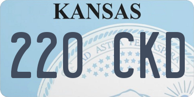 KS license plate 220CKD