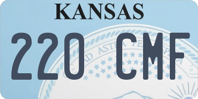 KS license plate 220CMF