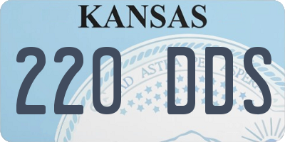 KS license plate 220DDS