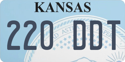 KS license plate 220DDT
