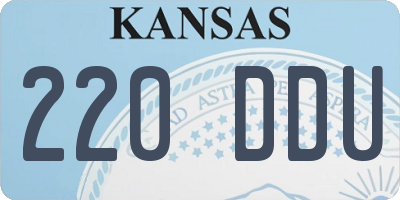 KS license plate 220DDU