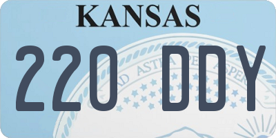 KS license plate 220DDY