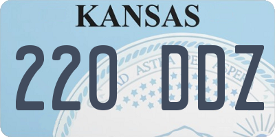 KS license plate 220DDZ