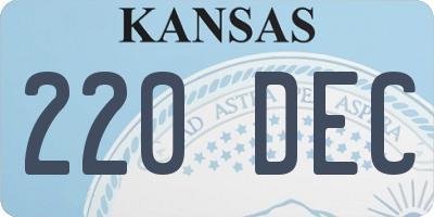 KS license plate 220DEC