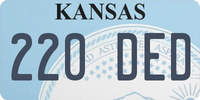 KS license plate 220DED