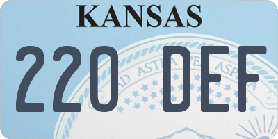 KS license plate 220DEF