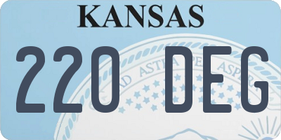 KS license plate 220DEG