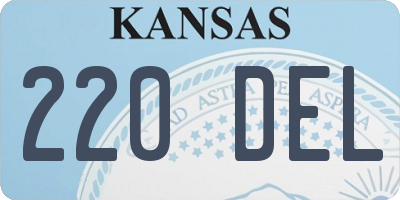 KS license plate 220DEL