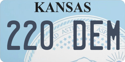 KS license plate 220DEM