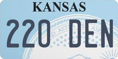 KS license plate 220DEN