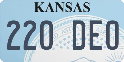 KS license plate 220DEO
