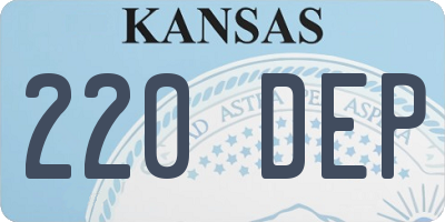 KS license plate 220DEP