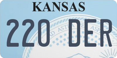 KS license plate 220DER