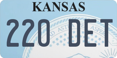 KS license plate 220DET