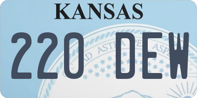 KS license plate 220DEW