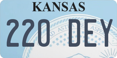 KS license plate 220DEY