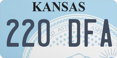 KS license plate 220DFA