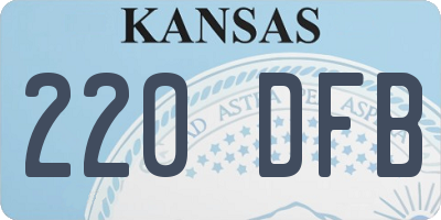 KS license plate 220DFB