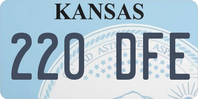 KS license plate 220DFE