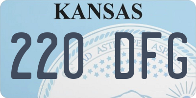 KS license plate 220DFG