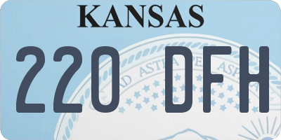 KS license plate 220DFH