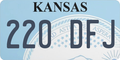 KS license plate 220DFJ