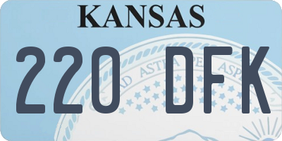 KS license plate 220DFK