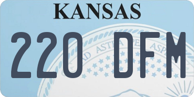 KS license plate 220DFM