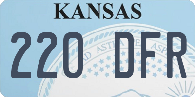 KS license plate 220DFR