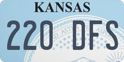 KS license plate 220DFS