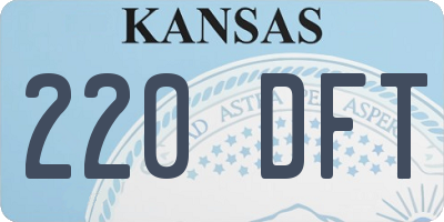 KS license plate 220DFT