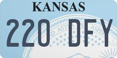 KS license plate 220DFY