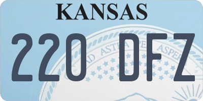 KS license plate 220DFZ
