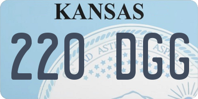 KS license plate 220DGG