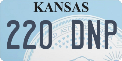 KS license plate 220DNP