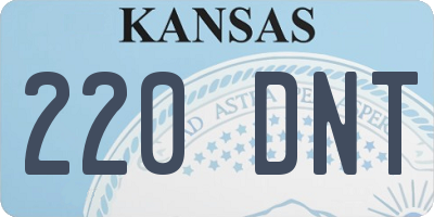 KS license plate 220DNT