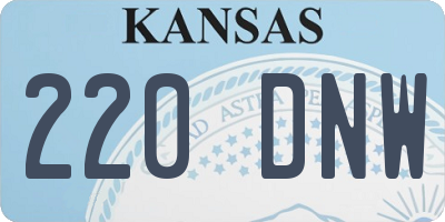 KS license plate 220DNW