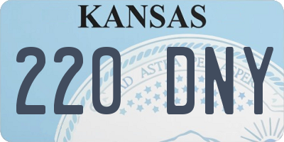 KS license plate 220DNY