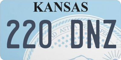 KS license plate 220DNZ
