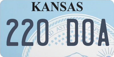 KS license plate 220DOA