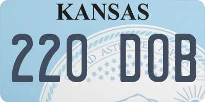 KS license plate 220DOB