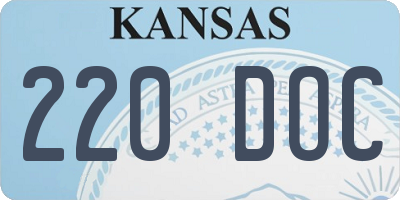 KS license plate 220DOC