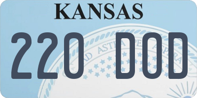 KS license plate 220DOD