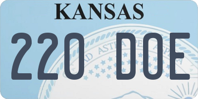 KS license plate 220DOE